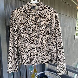 Lennie for Nina Leonard Animal Leopard Print Lined Jacket Women’s Vintage EUC XL